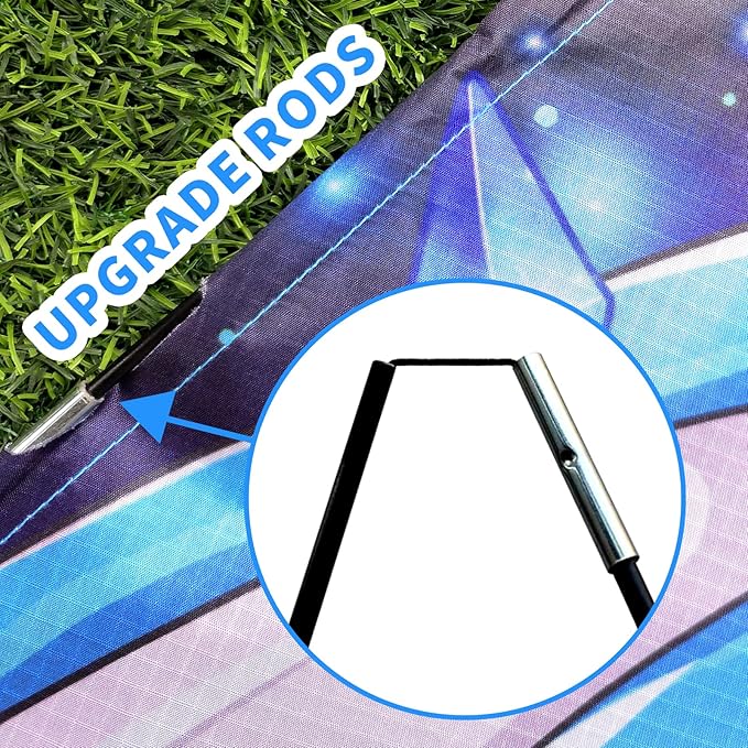 Delta Kite for Kids & Adults - Easy to Fly Large Single Line Beach Kite with 300ft String Handle Included, Perfect for Beginners, Teens