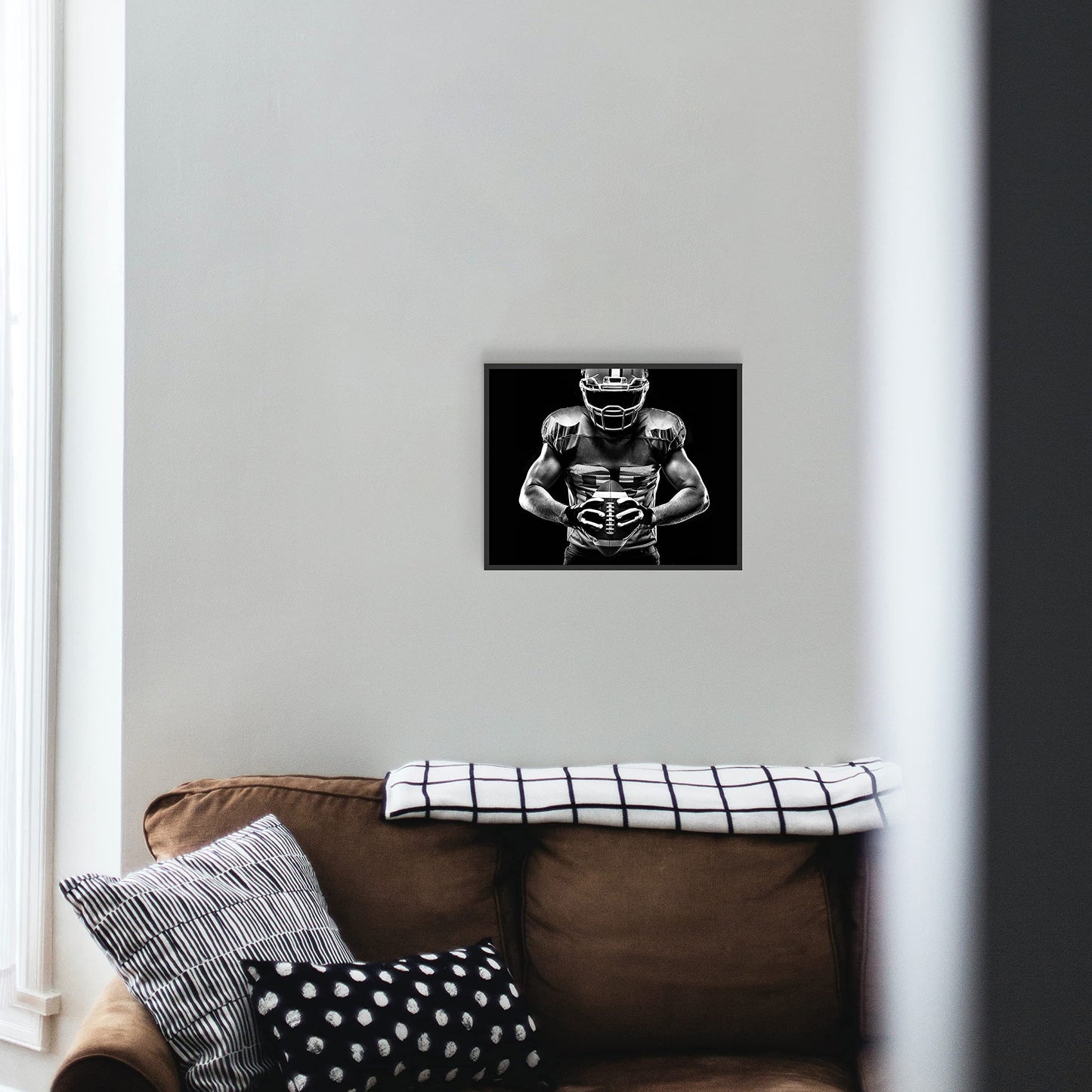 Football Pose Wall Decor Art Prints - Particle Silhouette – Single (11x14) Inch Poster Photos - Man Cave, Bedroom Decor Kids Boys Girls Gift Idea
