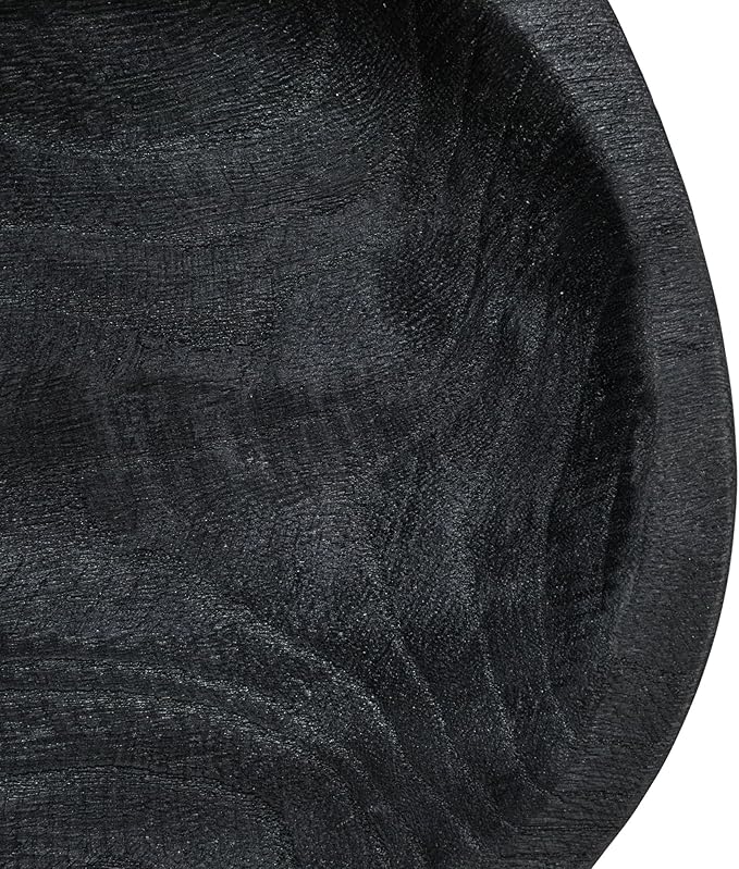 Bloomingville Hand-Carved Paulownia Wood Bowl, Black