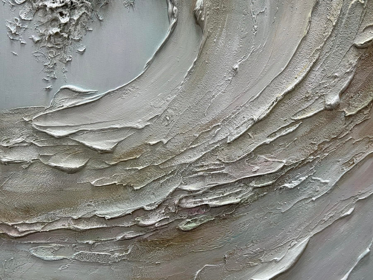 V-inspire 3D Textured Wave Canvas Wall Art, 24 x 36 inches, Hand-Painted Oil Painting with Wood Frame, Modern Abstract Ocean Decor