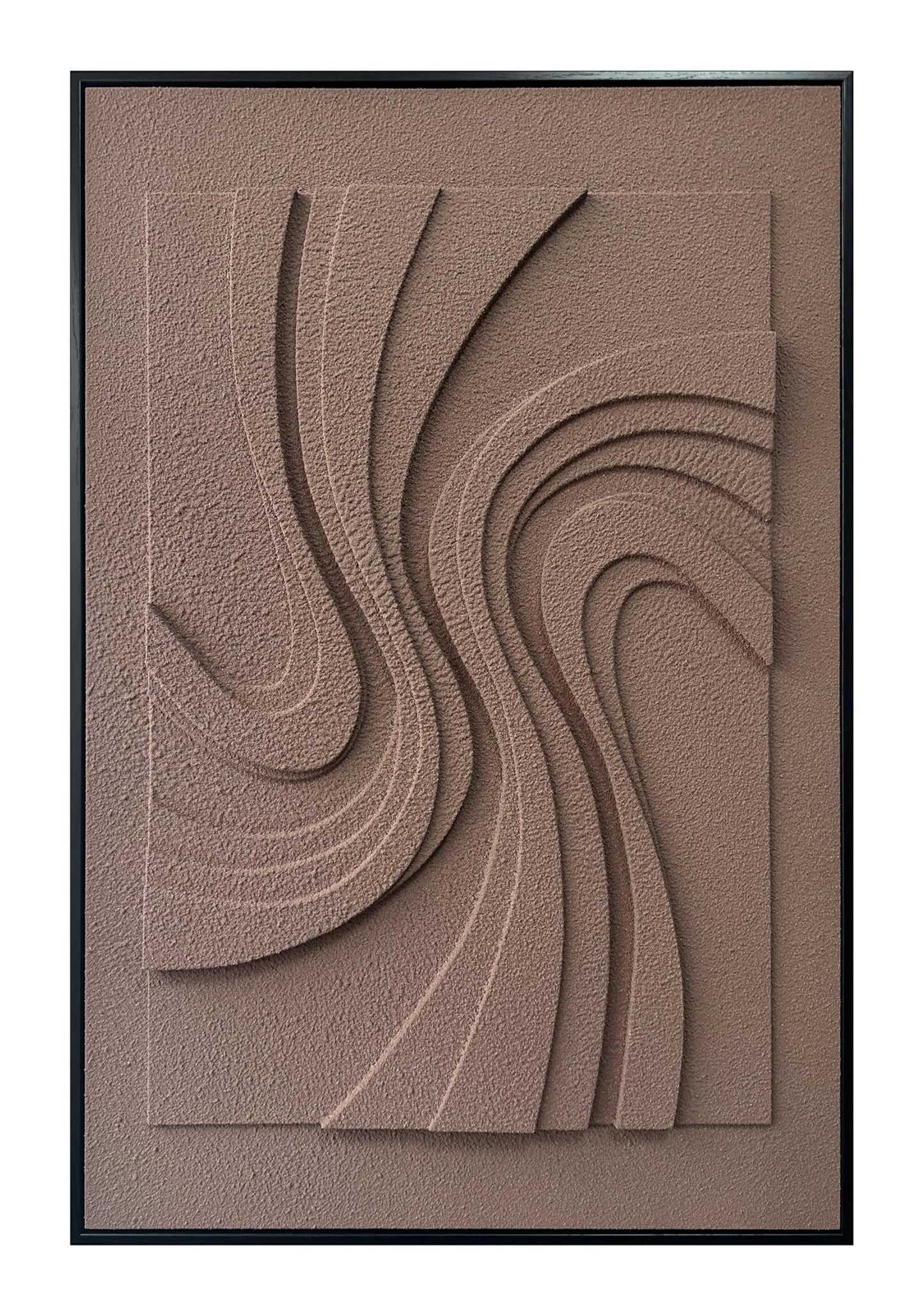MIX3D Wall Art 3D Textured Sandstone, 24x36 Inch Framed Handcrafted Artwork, Ready to Hang for Living Room Bedroom Office