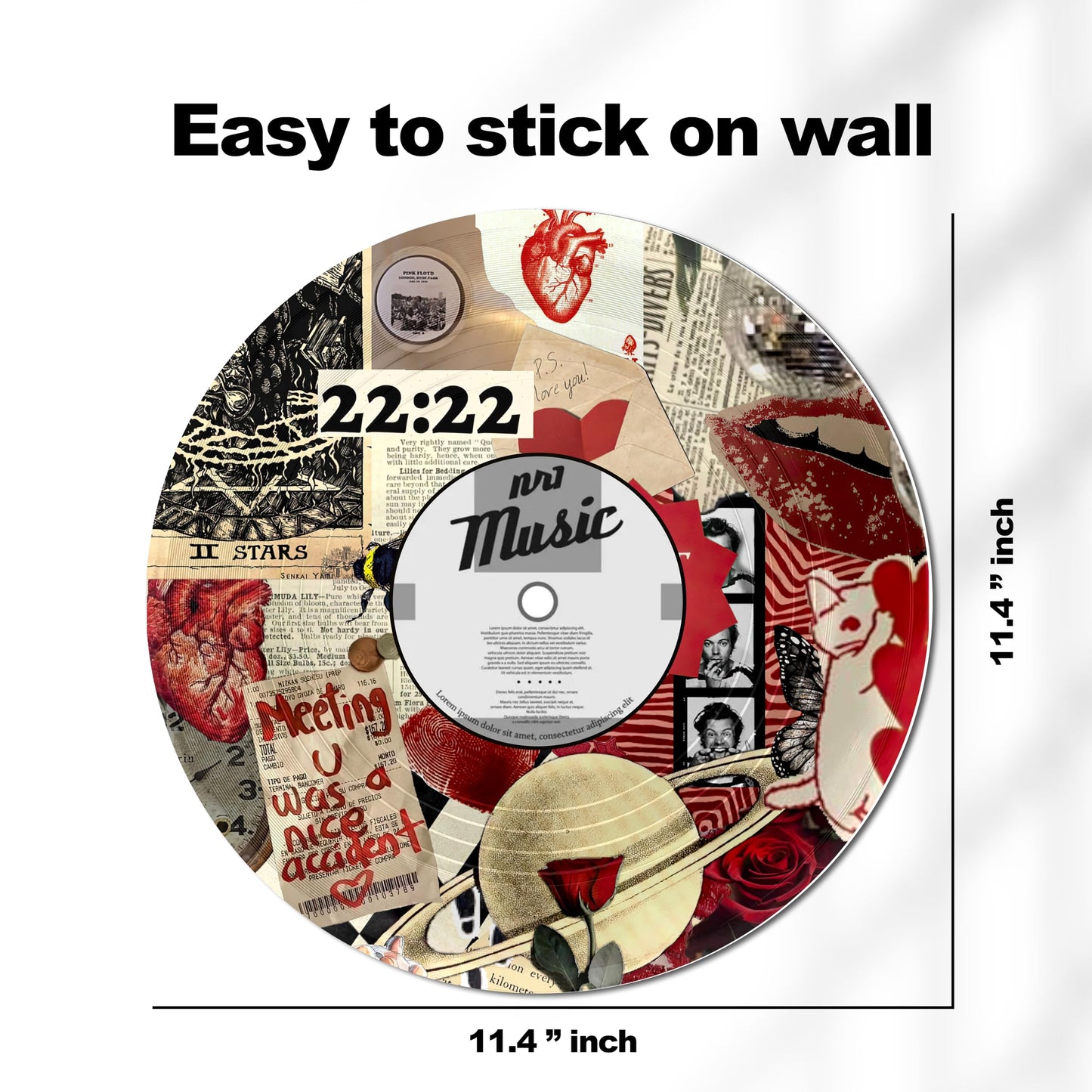 TracyArt Hippie Decor, Posters for Room Aesthetic - Y2K Decorations, Record Decor, 4 Pcs 12"
