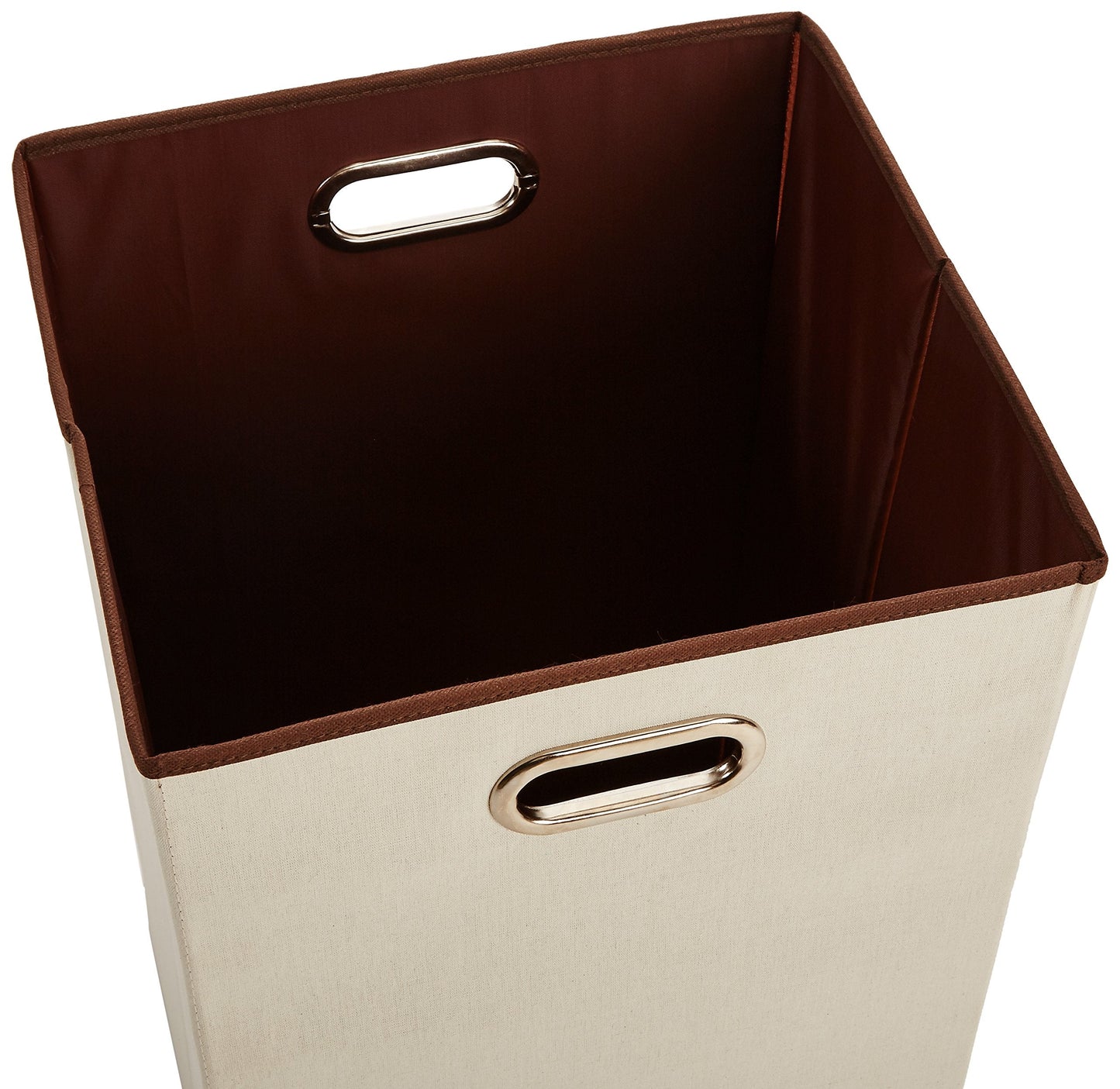 Amazon Basics Rectangular Foldable Laundry Basket Hamper, Beige/Brown