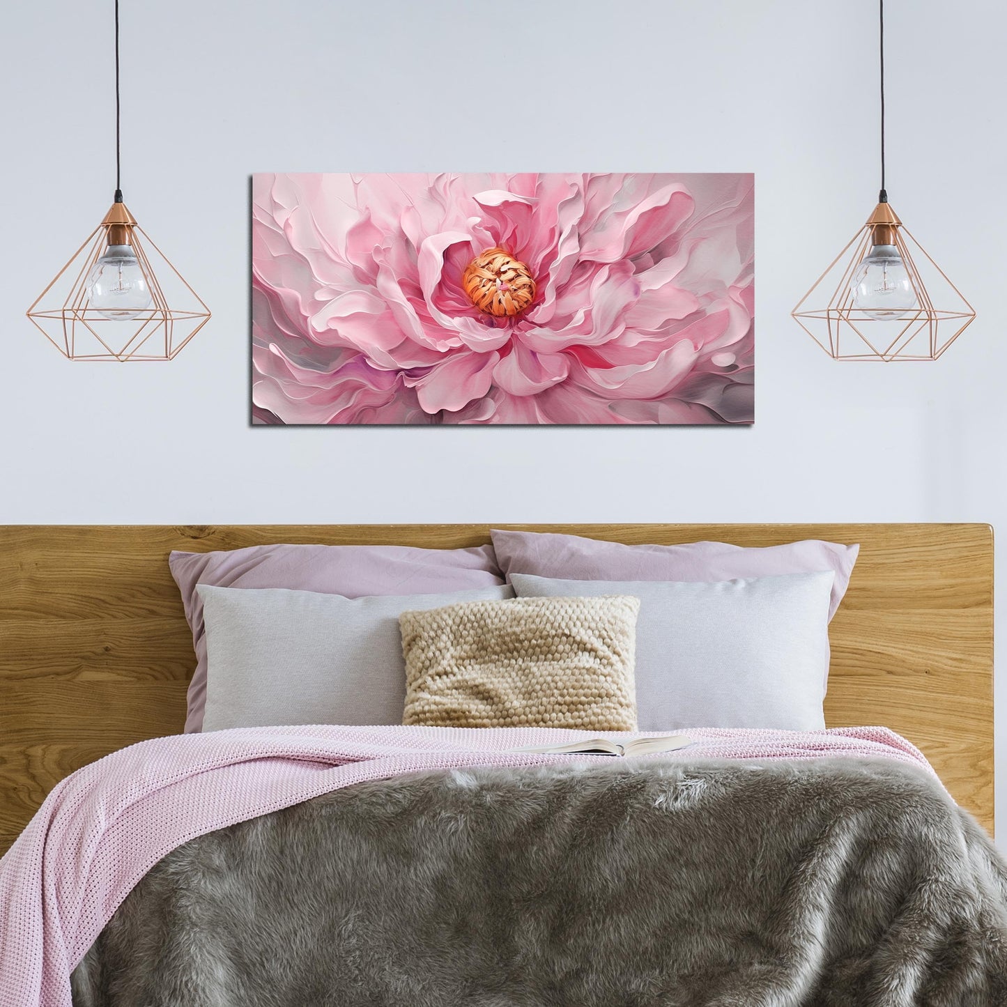 Prepeyssee Floral Wall Art for Living Room Pink Wall Art Large Botanical Artwork for Bedroom Office Teen Girl Room Decor Canvas Prints 20x40 Inch