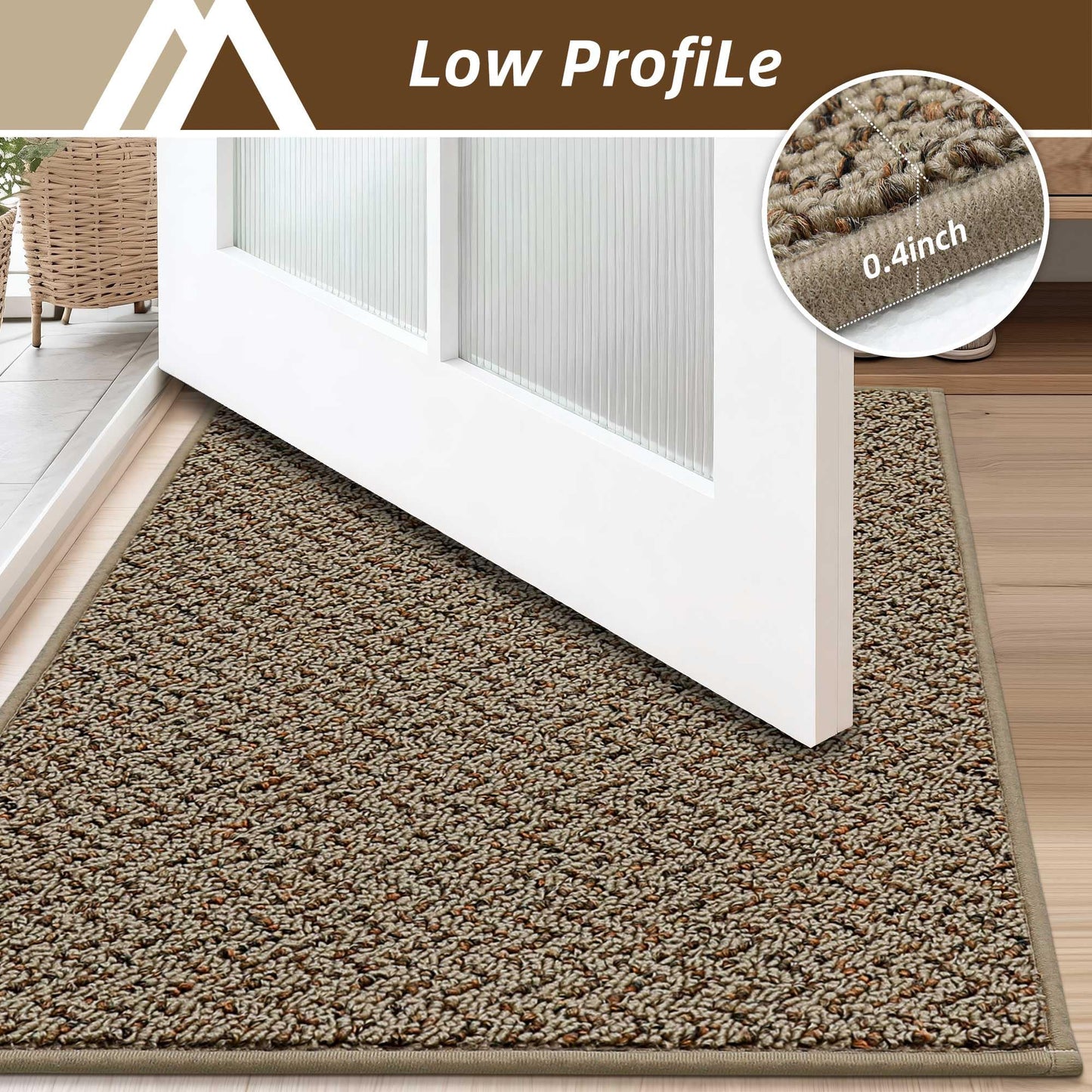 COSY HOMEER Door Mat 17" x 30" Non Slip Absorbent Entryway Rugs Dirt Trapper Doormats Washable Entrance Mats Low Pile Welcome Floor Mat for Front Back Door and Entry Mats,Taupe(Roll Packing)