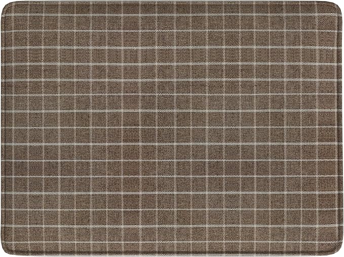 Spatial Order Home Decor | Dinah Collection Modern Storage Ottoman | Ottoman with Storage for Living Room & Bedroom(Brown Windowpane Fabric)