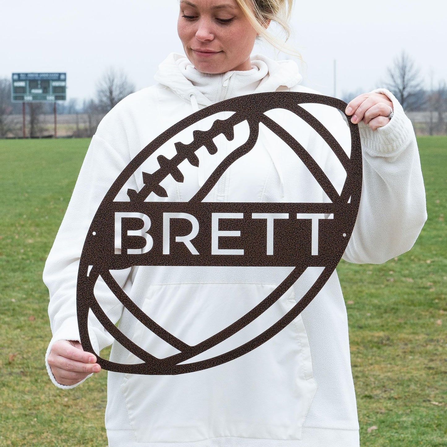 Personalized USA Football Team Metal Wall Art, Sports Team Football Name Sign, Gift For US Football Players, Sports Wall Art