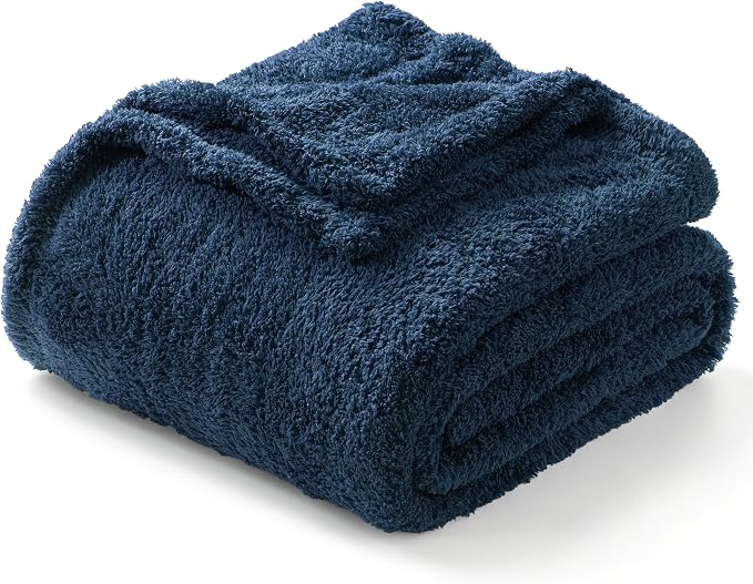 Exclusivo Mezcla Fleece Twin Size Bed Blanket, Ultra Soft, Lightweight and Fuzzy Navy Blue Blanket for Women, Home Decor, 60x80 Inches
