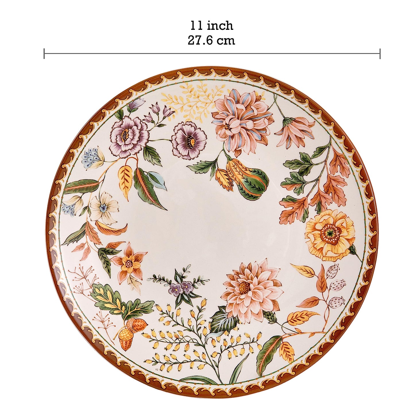 Bico Blooming Moment Dinner Plates Set of 4, 11 Inch Large Ceramic Plates for Pasta, Steak, Stylish Serving Dishes, Microwave and Dishwasher Safe, Gift for Housewarming and Thanksgiving
