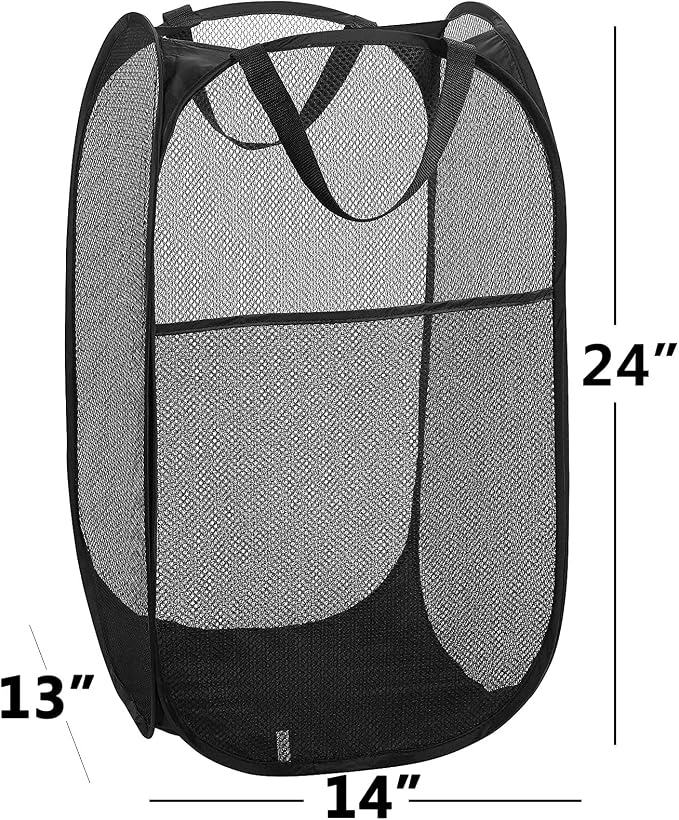 2 pop-up Laundry Hamper，Foldable mesh Laundry Baskets (Each with 2 Reinforced Handles)…