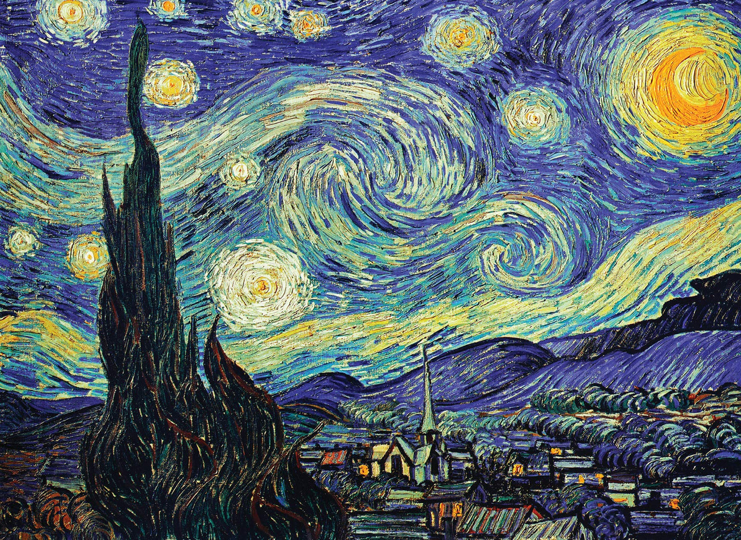 2 Pack - The Starry Night 1889 & Starry Night Over the Rhone by Vincent Van Gogh - Fine Art Poster Prints (LAMINATED, 18" X 24")