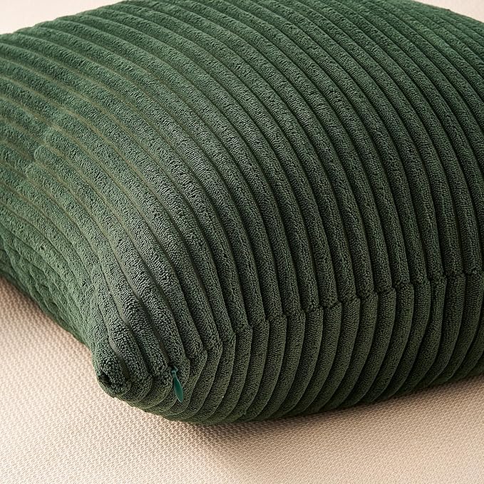 Topfinel Green Rust Throw Pillow Covers 18x18 Inch Set of 4 Mordern Nordic Boho Farmhouse Cushion Covers Soft Corduroy Fall Home Decor for Couch Bed Sofa Living Room