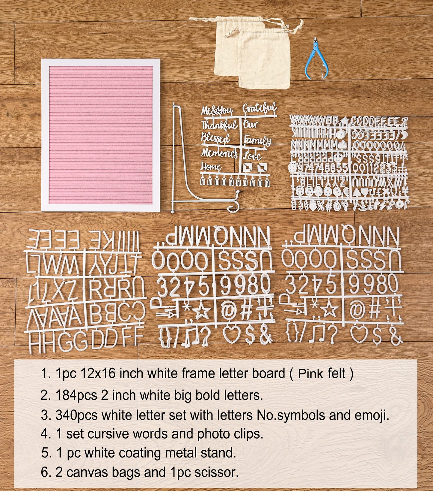 G GAMIT Felt Letter Board White Frame - 12x16 Baby Announcement Sign &Message Board Board with Big letters&Stand