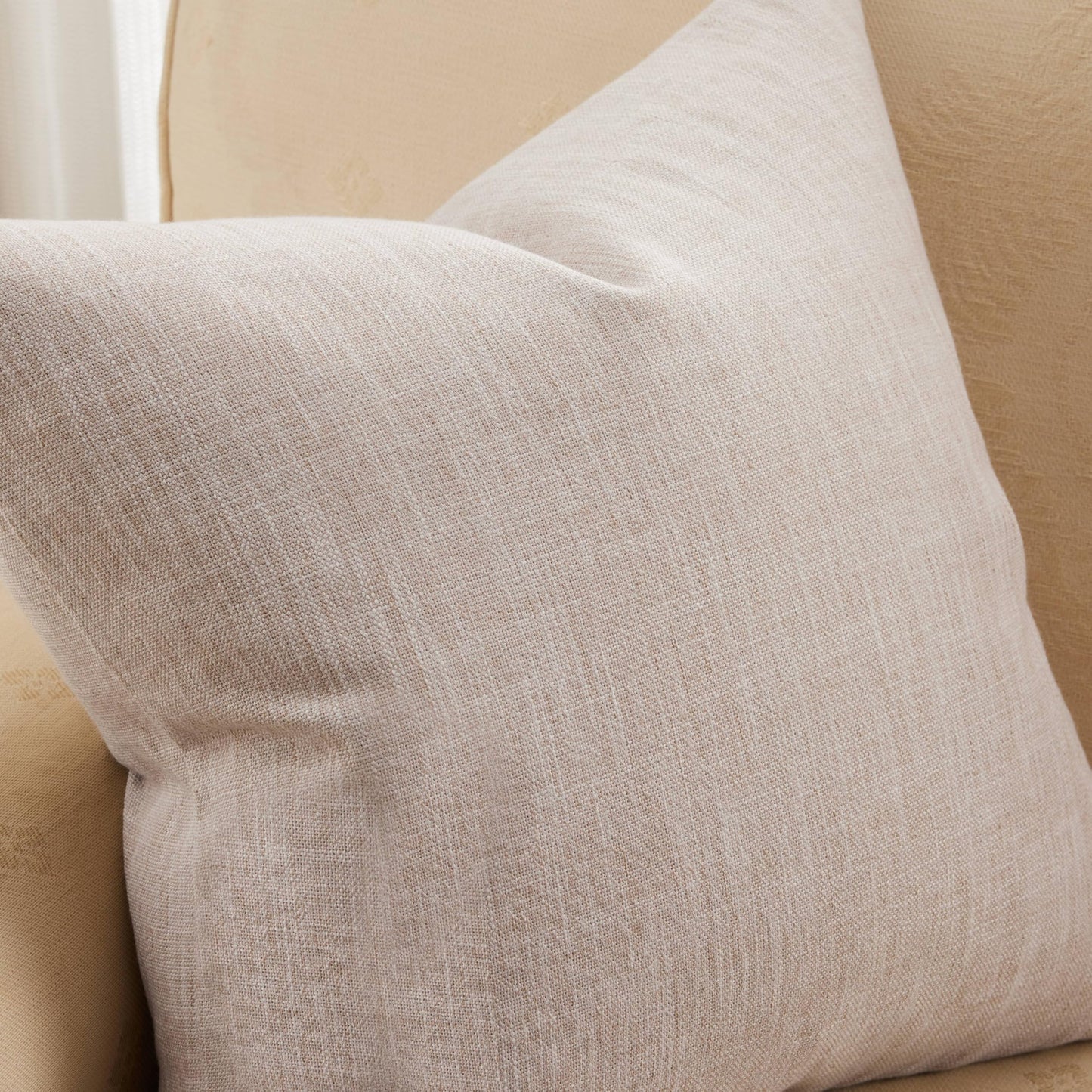ZeeMart Rustic Cotton Linen Throw Pillow Covers Set of 2, 18x18 Inch Taupe, Farmhouse Style Decorative Couch Pillow Cases Beige Cushion Covers for Sofa Bed Living Room Home Decor