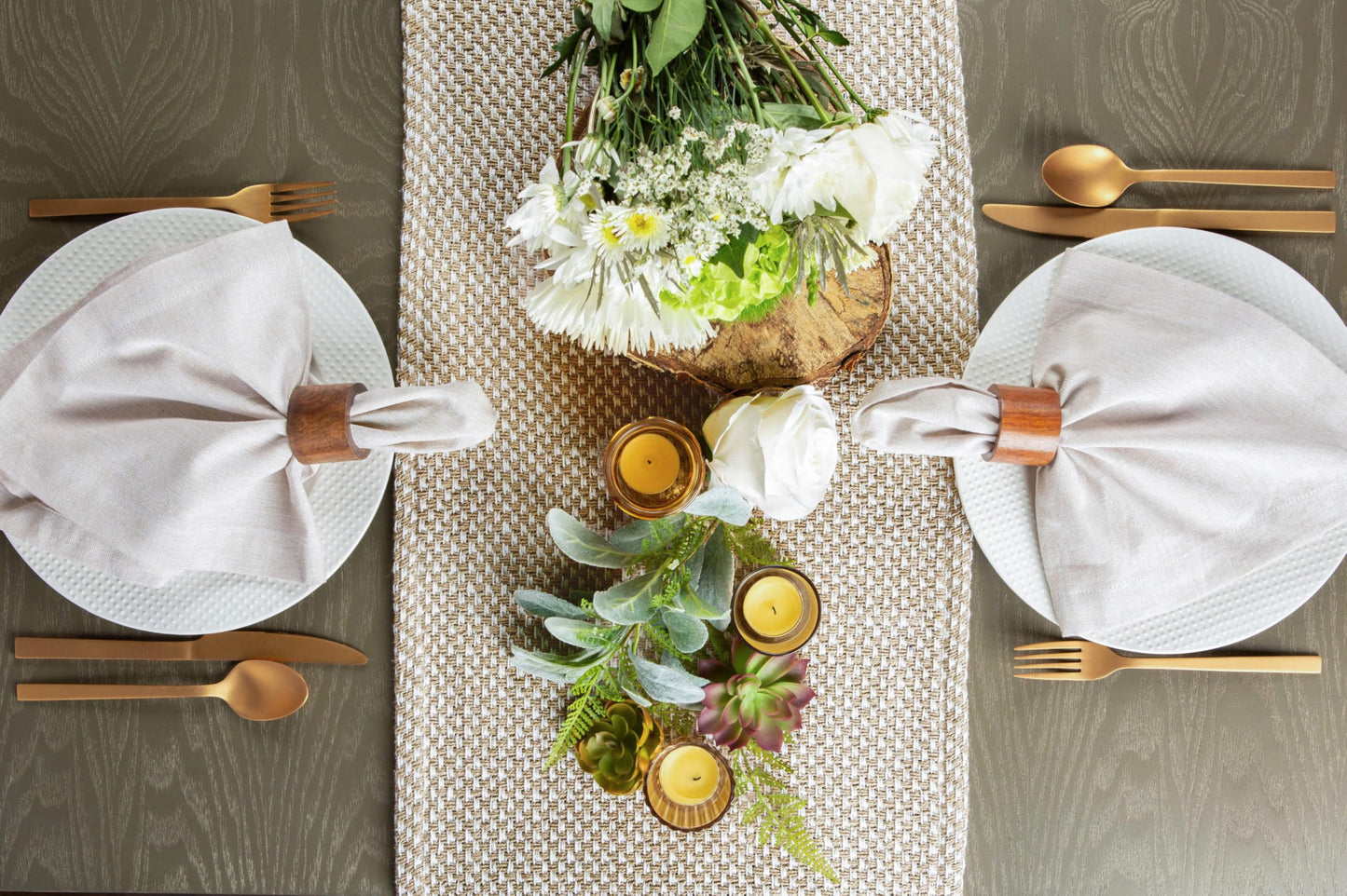 DII Woven Basics Collection 100% Cotton Knit Table Runner, 15x72, Stone