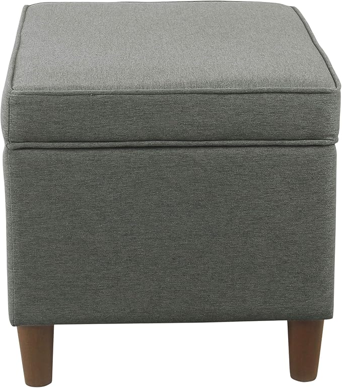 Spatial Order Home Decor | Dinah Collection Modern Storage Ottoman | Ottoman with Storage for Living Room & Bedroom (Cool Light Gray)