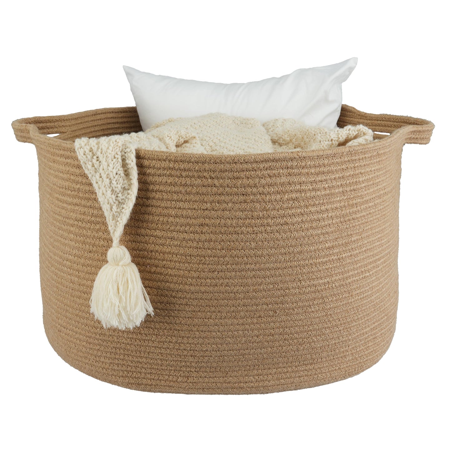 XUANGUO Extra Large Jute Rope Storage Basket Blankets Basket Living Room 22"x12" Toy Baskets for Kids and Dogs Woven Laundry Baskets for Clothes Towels Baby Toy Storage