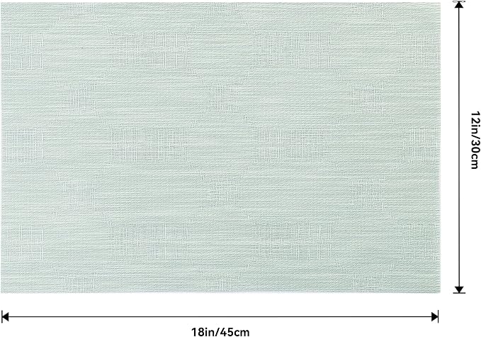 Leetaltree Mint Cream Placemats Set of 4 - Heat Resistant Non-Slip Place mats for Dining Table, Washable Durable PVC Vinyl Woven Table Mats（Mint Cream, 4）