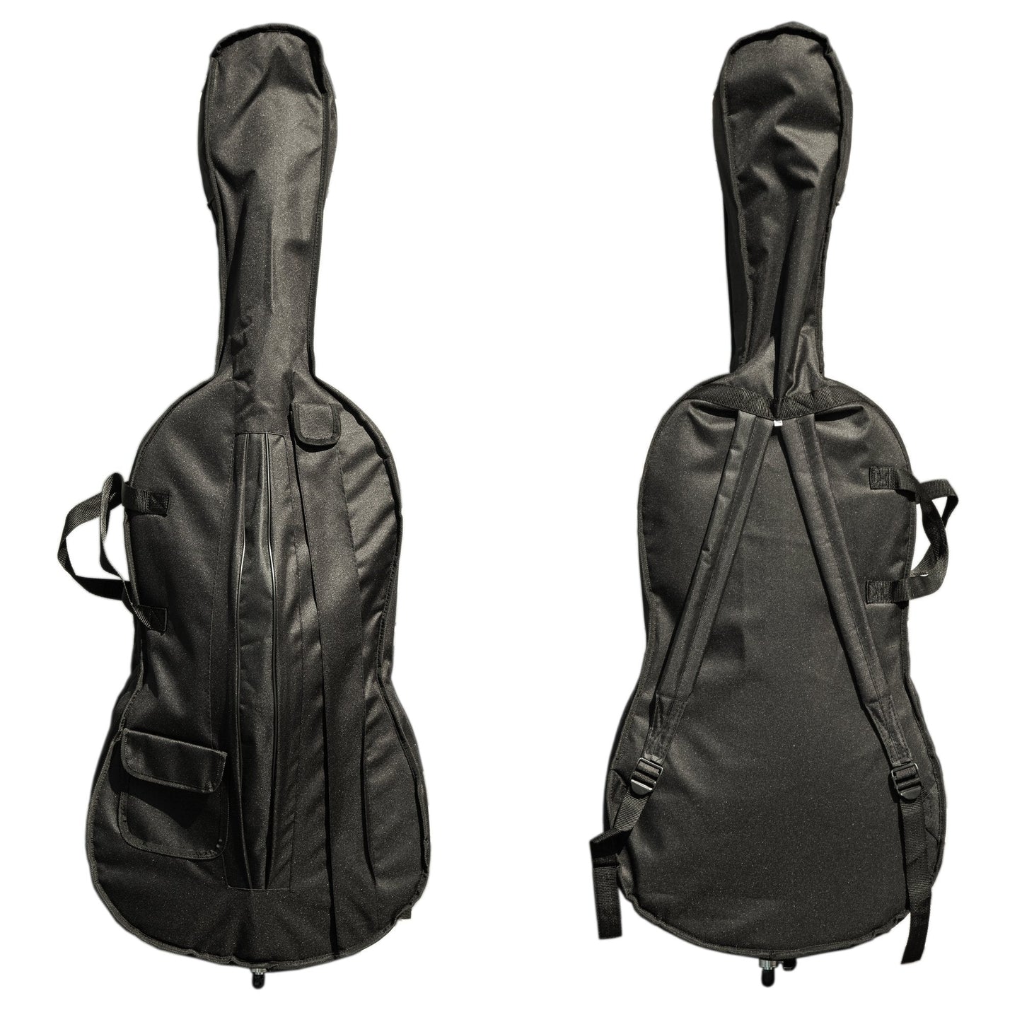 Paititi CE4009SE AVANT-GARDE Ebony Fitted Glossy Finish Solid Wood Cello with Soft Case, Brazilwood Bow, Rosin and Stopper (1/2)