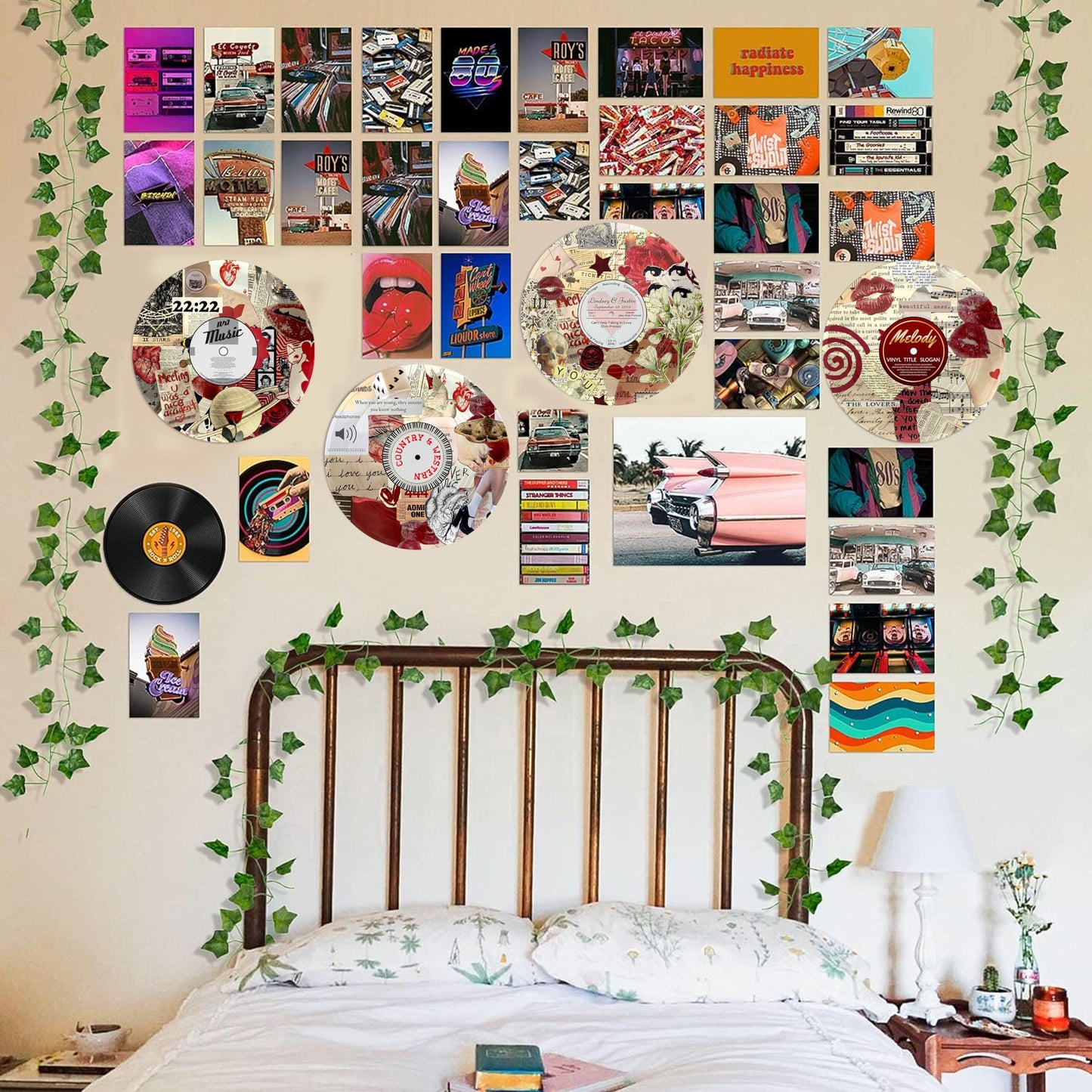 TracyArt Hippie Decor, Posters for Room Aesthetic - Y2K Decorations, Record Decor, 4 Pcs 12"