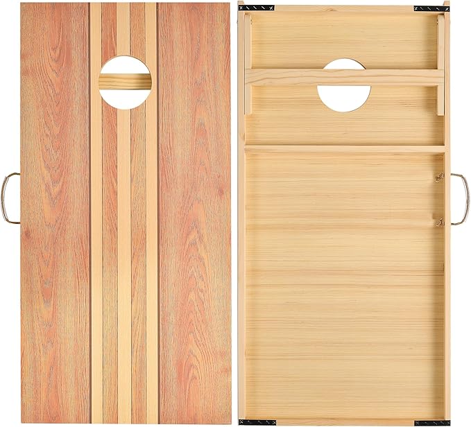 Cornhole Set 4'x2' Cornhole Board Sets with Bags Regulation Size, Corn Hole Games for Adults Outdoor Bean Bag Toss Game, Solid Wood