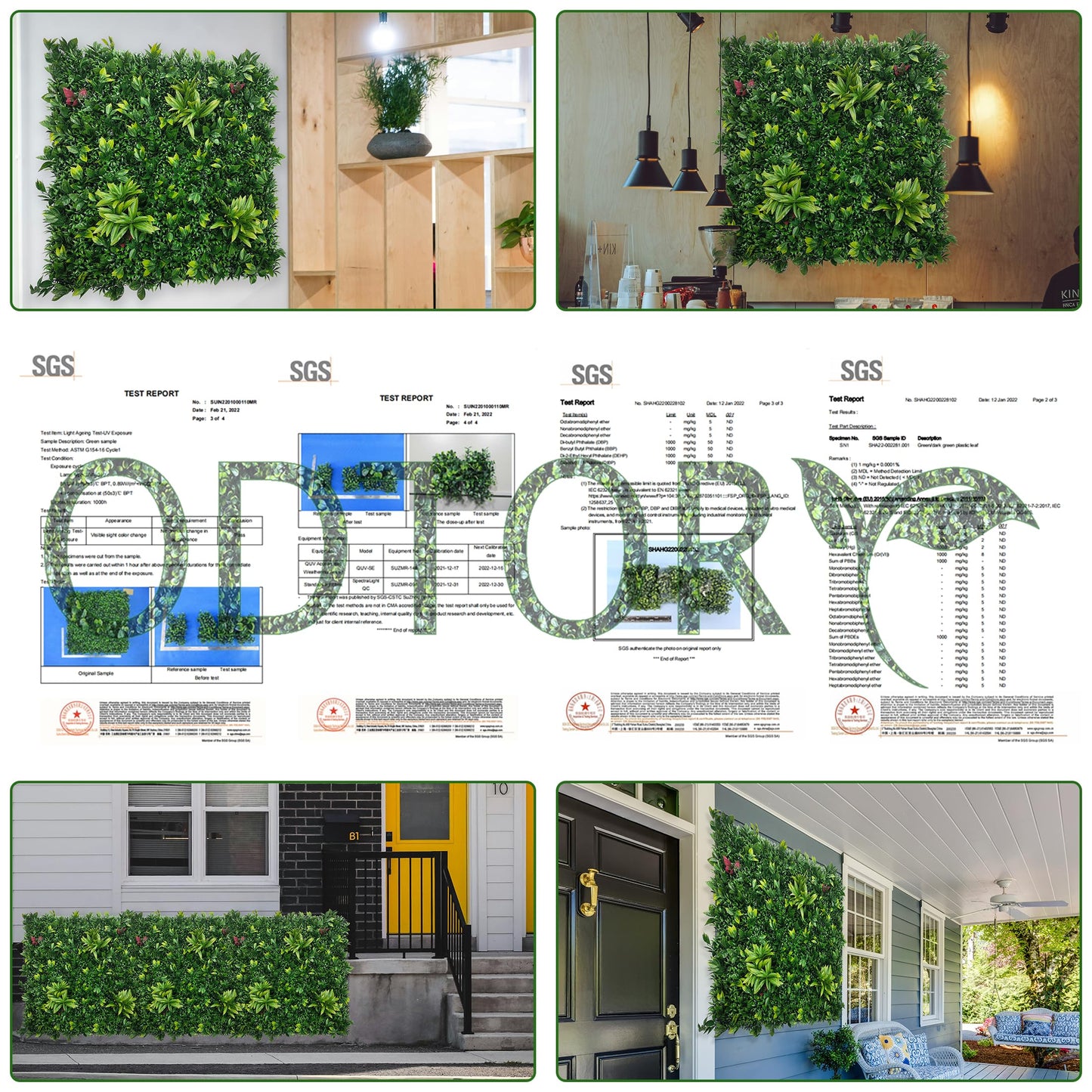 ODTORY Artificial Boxwood Panels: 20"x20" 12P UV-Anti Fake Grass Ivy Privacy Hedge Greenery Backdrop Fence Wall Screen for Garden Fence Covering Privacy, Outdoor Indoor Home Decor