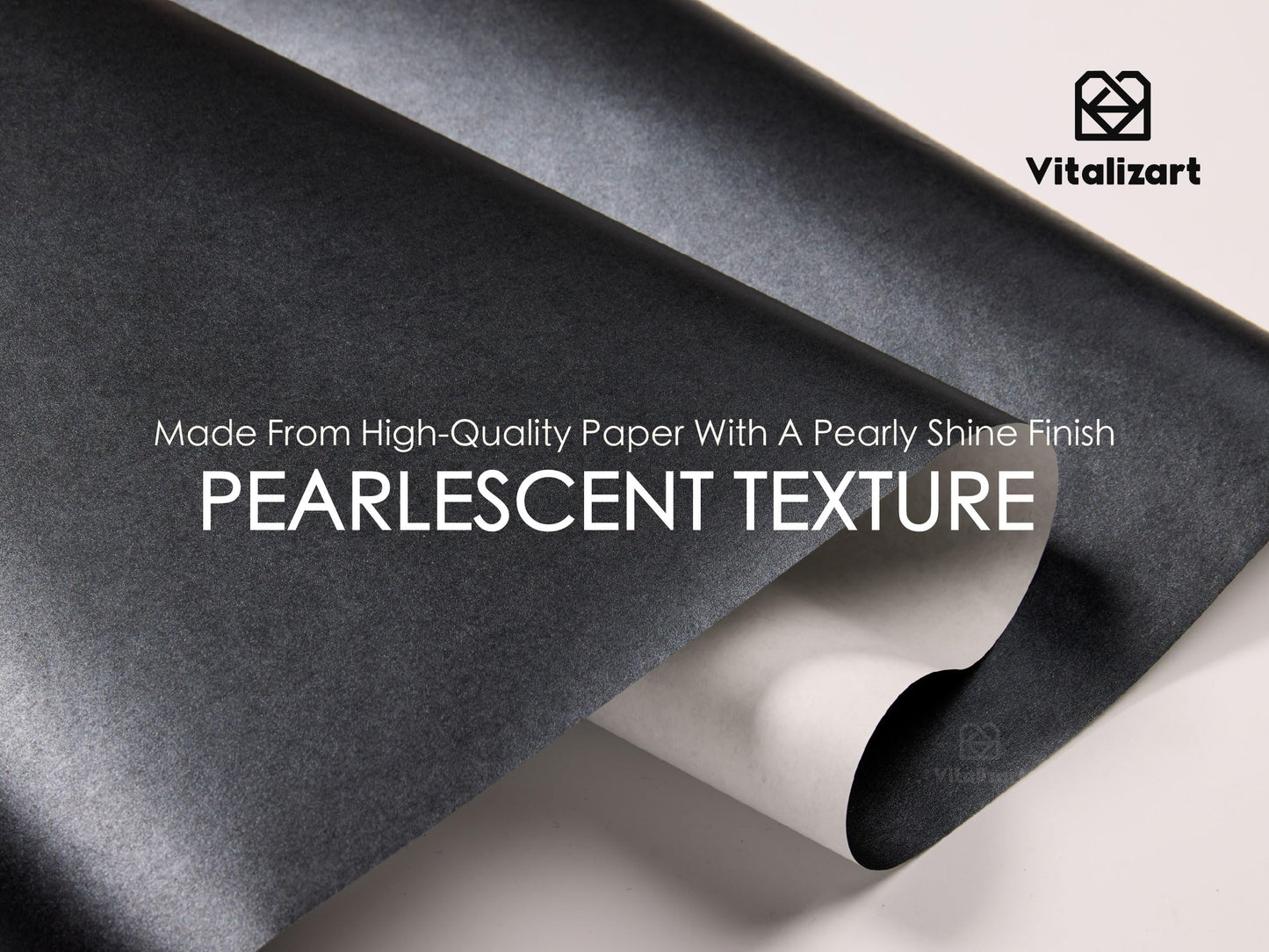 Vitalizart Black Wrapping Paper Set 17" Pearly-Lustre With Silk Like Satin Ribbon & Gift Tags Recyclable Christmas Gift Wrapping Birthday Baby Shower Wedding Handmade Crafts 197"(16.4 Ft)