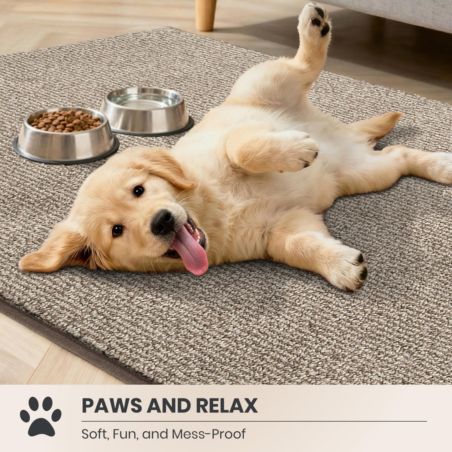 PURRUGS Dirt Trapping Door Mat 20" x 31.5", Non-Slip Machine Washable Entry Rug, Entrance Mat, Indoor Front Door Mat, Super Absorbent Entryway Rug for Muddy Shoes & Paws, Heathered Beige