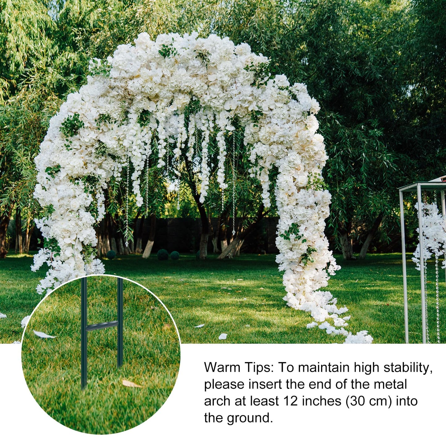 RUBFAC 7.8ft Metal Garden Arch Trellis for Climbing Plants Outdoor, Garden Arbors and Arches, Halloween Archway for Pumpkin Balloon Rose Vines Wedding Christmas Birthday Party Decorations, Army Green