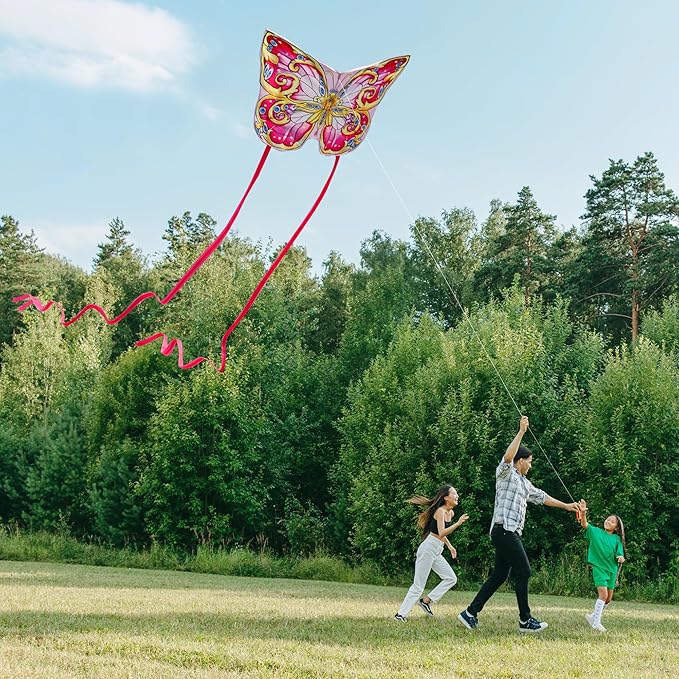 Xida Butterfly Kite for Kids & Adults, Easy to Fly, Ages 4-8, Large Kite with 300ft Handle, Perfect for Beach Trips