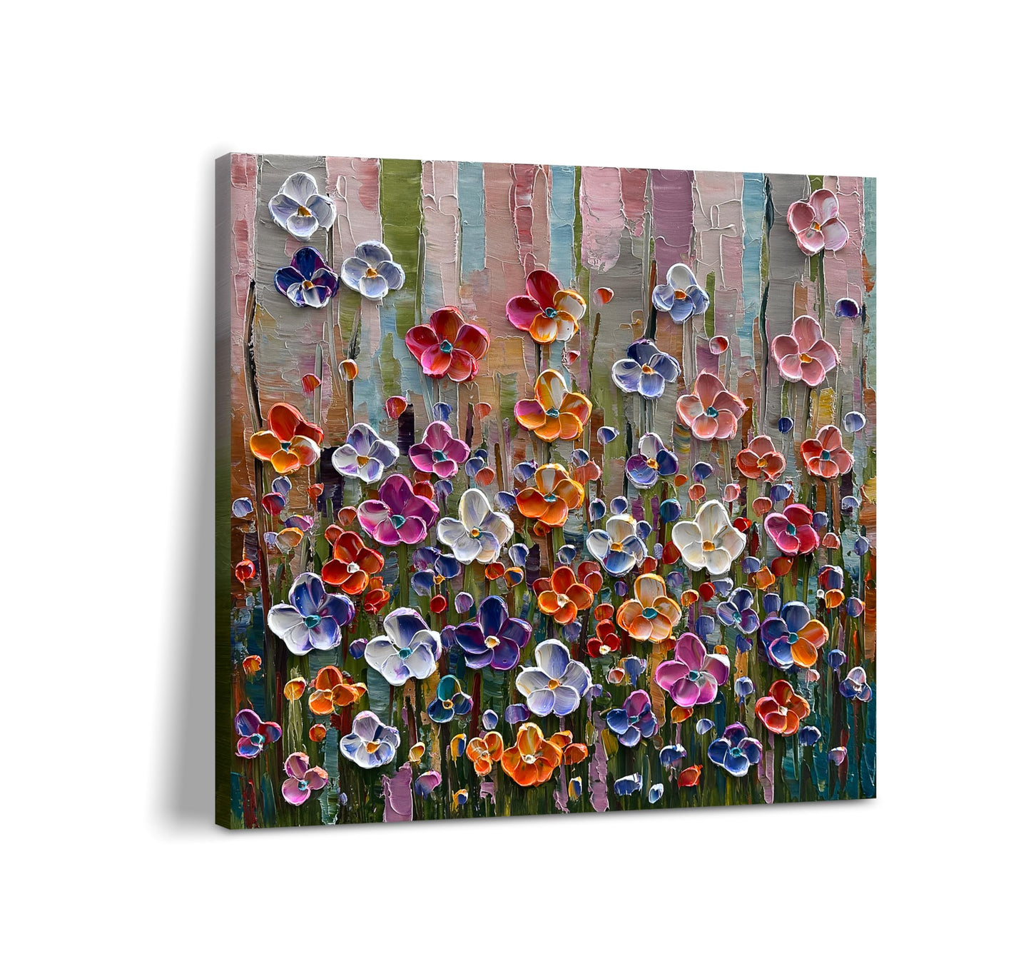 Diathou Art Hand-painted canvas wall decorations, modern floral country-style oil paintings, suitable for bedroom, bathroom and office walls as natural painting artworks.30x30 inches