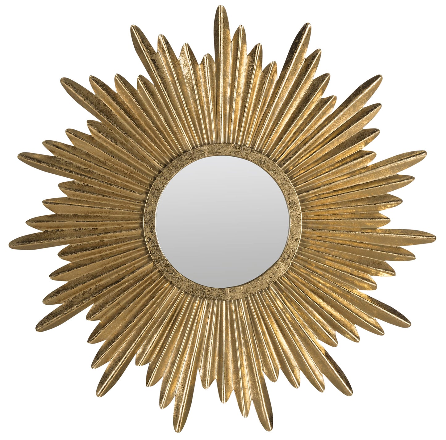 Safavieh Home Collection Josephine 33.5 x 33.5-inch Antique Gold Round Decorative Sunburst Mirror