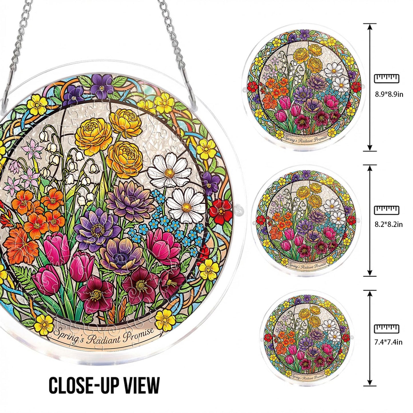 Acrylic Jigsaw Puzzle Suncatcher, 83 Pcs Suncatchers for Windows Hanging, Acrylic Suncatcher Puzzle Kit for Adults, Unique Mothers Day Birthday Gift for Mom Grandma(Blossom Sea-S)