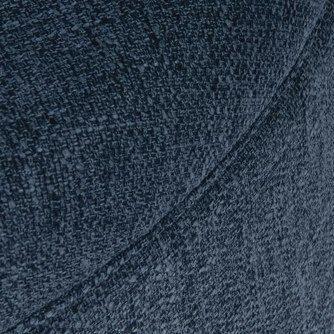 HomePop Round Storage Ottoman - Textured Navy