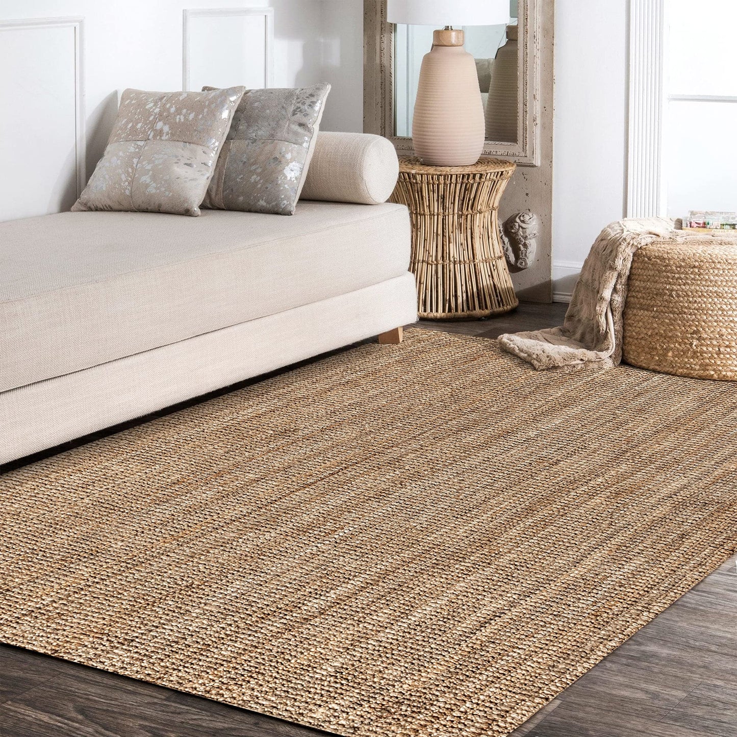 JONATHAN Y Pata Hand Woven Chunky Jute Natural Indoor Area Rug, 5x8, Bohemian, Rustic, Cottage, Easy-Cleaning for Living Room, Bedroom, Kitchen, Non-Shedding (NRF102A-5)