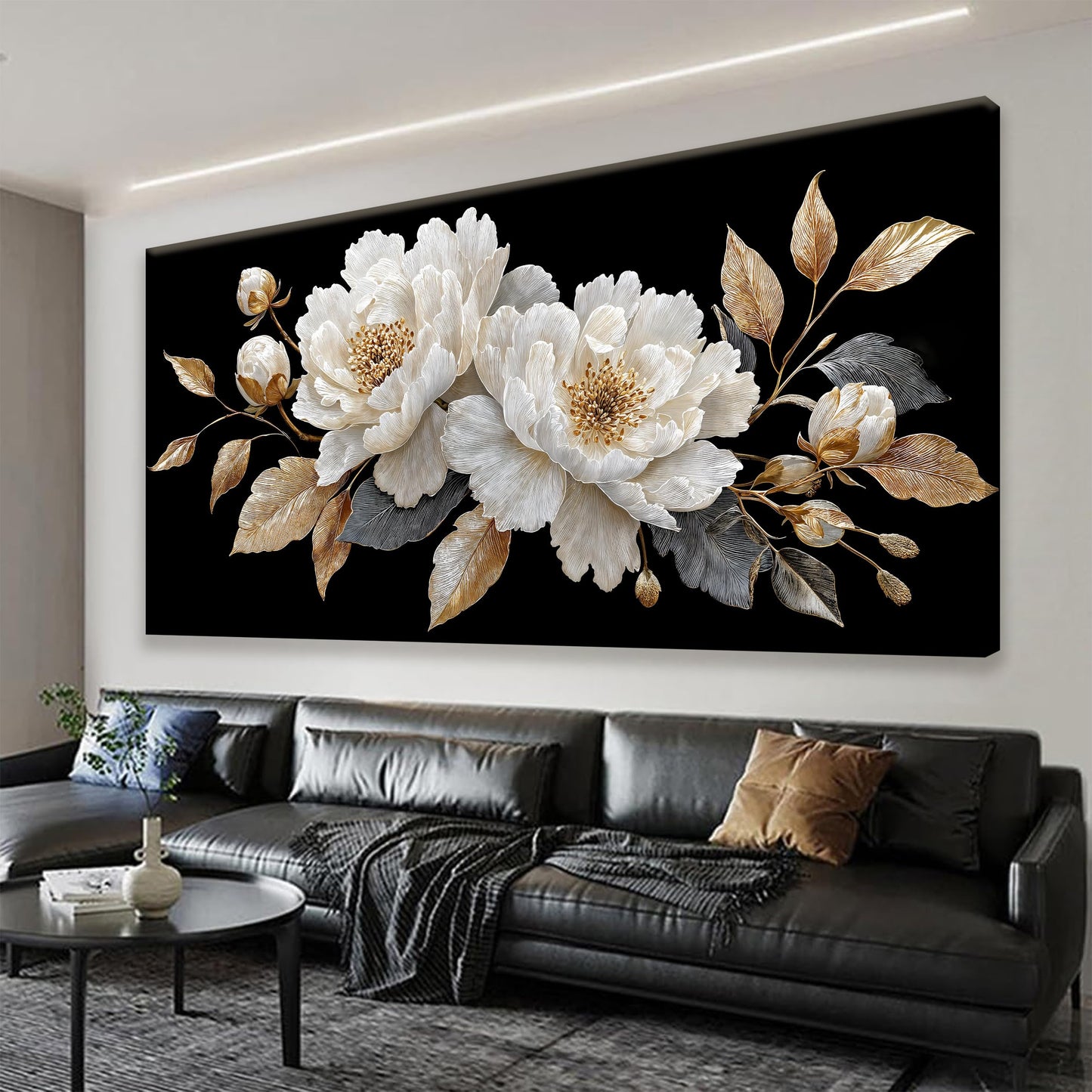 Canvas Wall Art Decor Elegant White Flower Picture Artwork For Walls Bedroom Office Living Room Apartment Kitchen 20x40 Inch Home Wall Decor Modern Wall Art Decor Ready To Hang