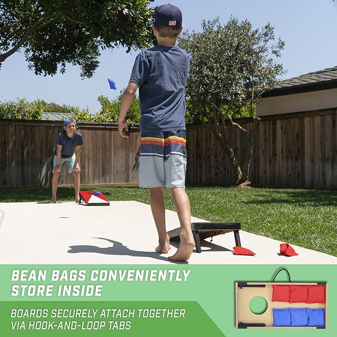GoSports 2 ft x1 ft Portable Size Cornhole - Choose Classic or Wood Designs - Game Set with 6 Bean Bags - Great for Indoor & Outdoor Play