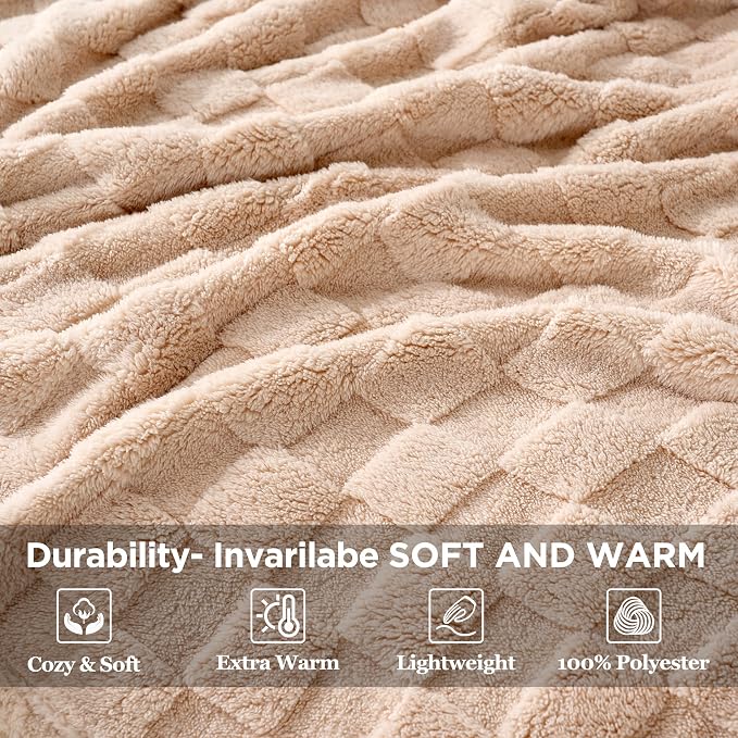 Zyrah Super Soft Throws for Couch Fleece Throw Blanket Lightweight Decorative Fuzzy Cozy Blankets for Sofa Chair Bed (B-Brown, Twin(60"x80"))