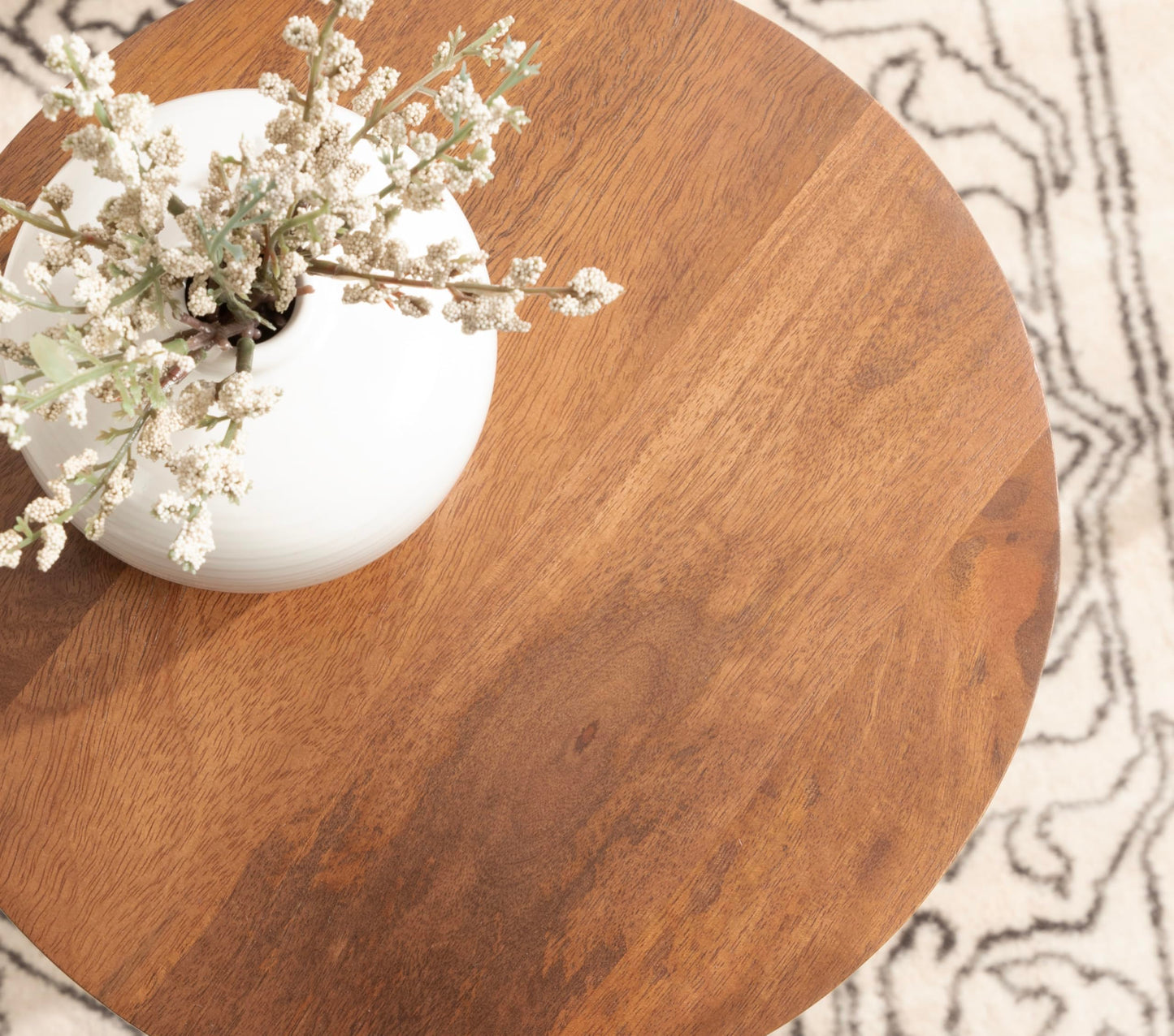 Kate and Laurel Jakob Modern Wooden Round Side Table; 12 x 24; Walnut Brown; Circle Pedestal Table for Use as Bedroom Nightstand; Indoor Plant Stand; or Decorative Living Room Table
