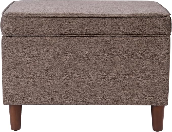 Spatial Order Home Decor | Dinah Collection Modern Storage Ottoman | Ottoman with Storage for Living Room & Bedroom (Chocalate Brown)