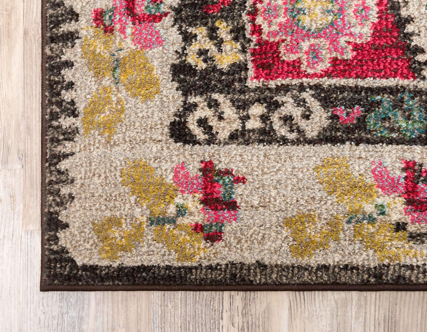 Unique Loom Sedona Collection Southwestern, Geometric, Border, Over-Dyed, Modern, Tribal, Abstract Area Rug (5' 0 x 8' 0 Rectangular, Multi/Beige)