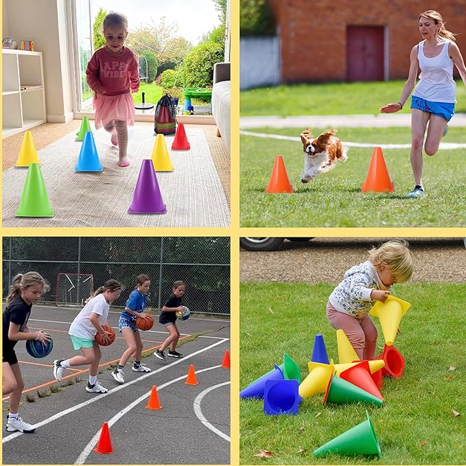 Carnival Games Combo Set 3 in 1, 31PCS Soft Plastic Cones Bean Bags Ring Toss Game with Carrying Bag, Gift for Outdoor Birthday Party/Xmas