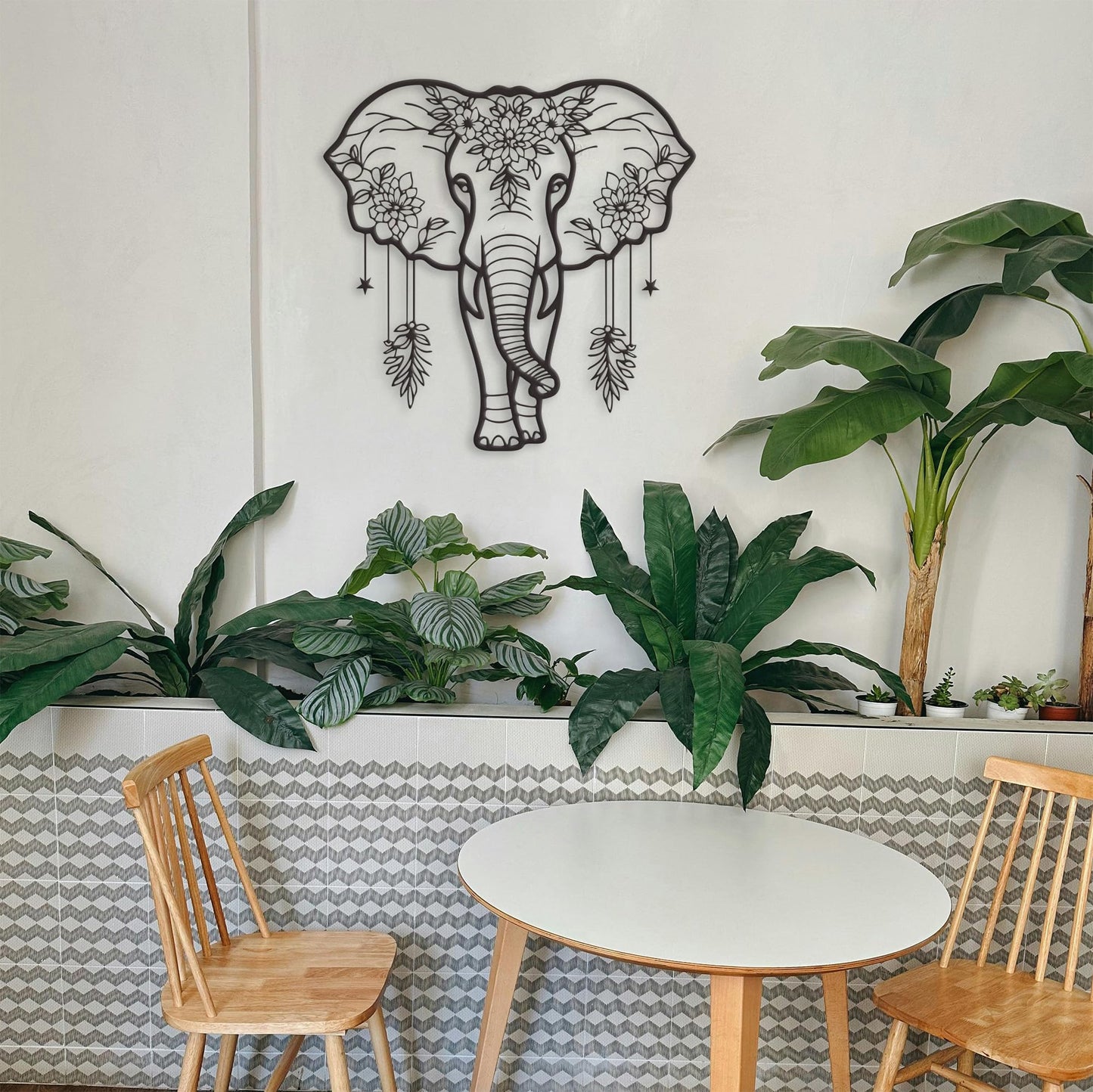 Rajukit Metal Elephant Decor – Aesthetically Pleasing African Elephant Wall Art and Bathroom Decor – Durable Animal Head Wall Décor for Home & Kitchen