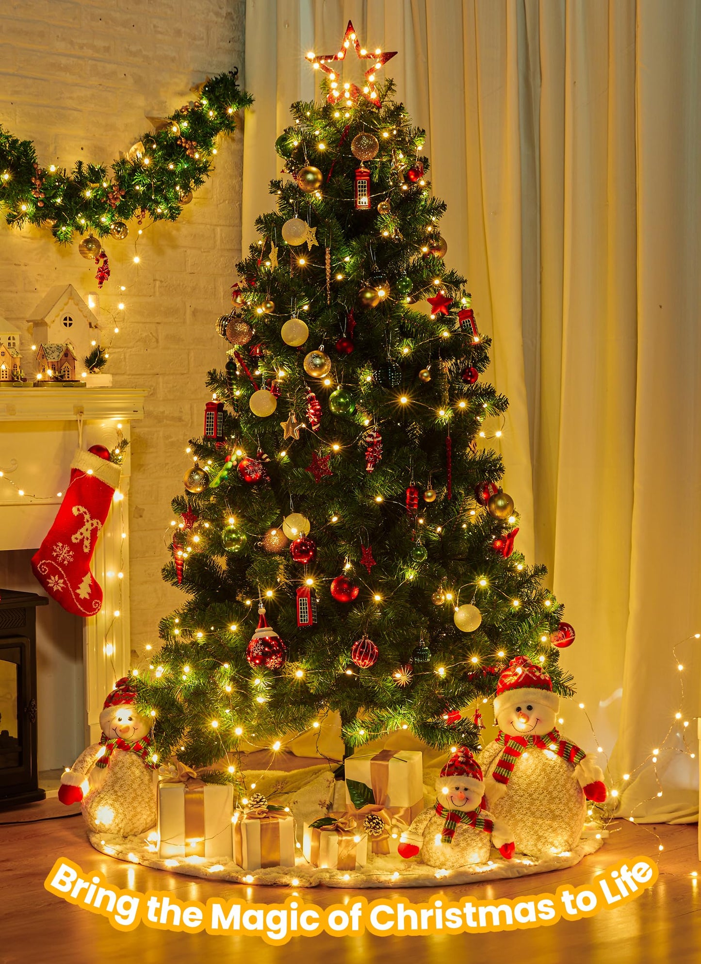 Fairy Lights with Remote, 8 Modes & Timer, 66 Feet 200 Led Christmas Light Twinkle Lights Plug in, Waterproof String Lights for Bedroom Decor Home Girl's Room Garden Party Christmas Decorations