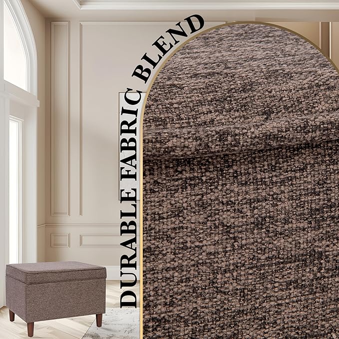 Spatial Order Home Decor | Dinah Collection Modern Storage Ottoman | Ottoman with Storage for Living Room & Bedroom (Chocalate Brown)