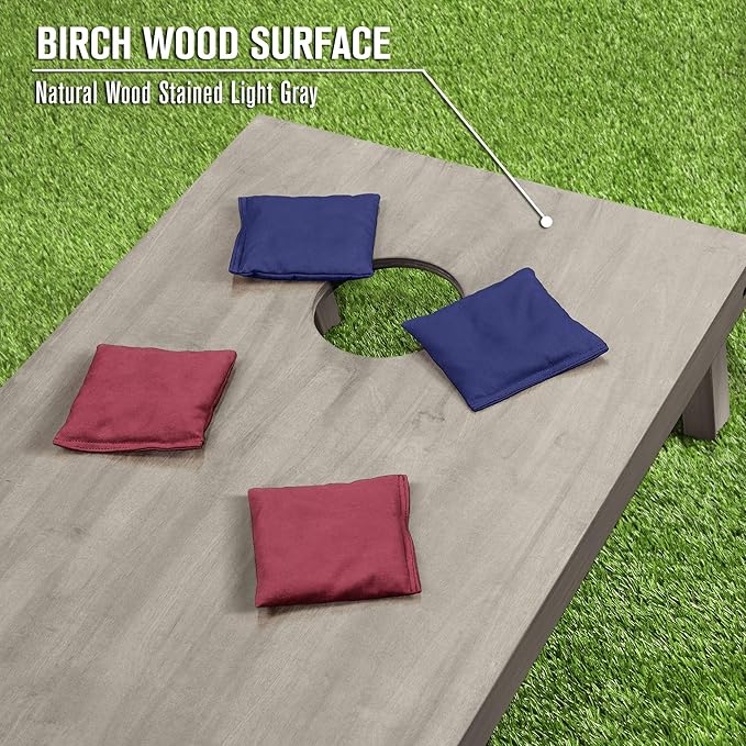 GoSports 4 ft x 2 ft Regulation Size Wooden Cornhole Boards Set - Includes Carrying Case and Bean Bags (Choose Your Colors) Over 100 Color Combinations