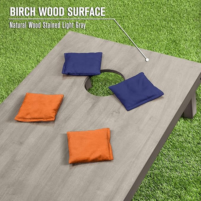 GoSports 4 ft x 2 ft Regulation Size Wooden Cornhole Boards Set - Includes Carrying Case and Bean Bags (Choose Your Colors) Over 100 Color Combinations