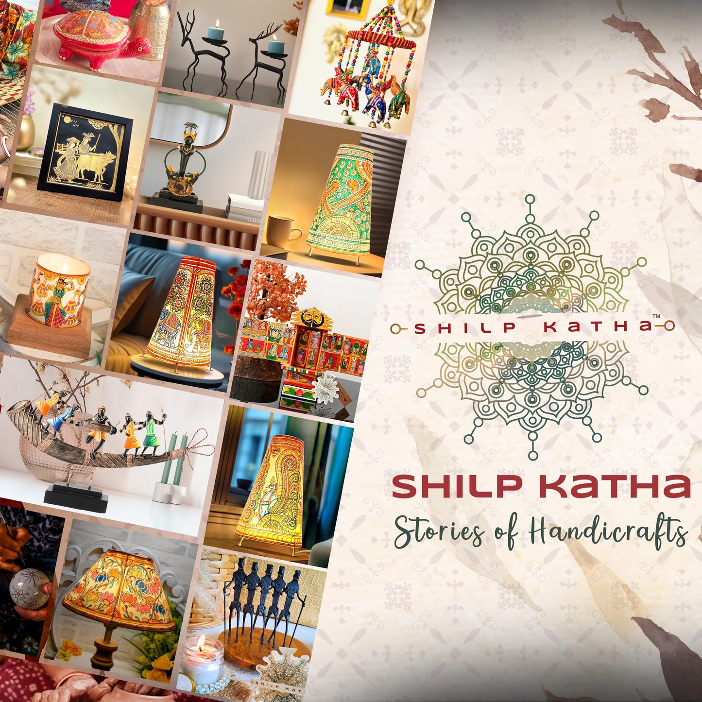 SHILP KATHA Handmade Antique Decorative Wall Art Showpiece in Iron for Home Decor — Home Decoration Gift Item for Living Room Bedroom House warming Musician Dhapli Tribal Dhapli Wall Art 20L x 16W cm