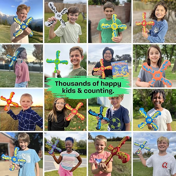 Boomerang for Kids - Best Gifts for Boys & Girls Gift Ideas - Kid Stocking Stuffers & Fun Holiday Presents Outdoor Toys - Fun Children Birthday Party Favors & Goodie Easter Basket Stuffers For Kids