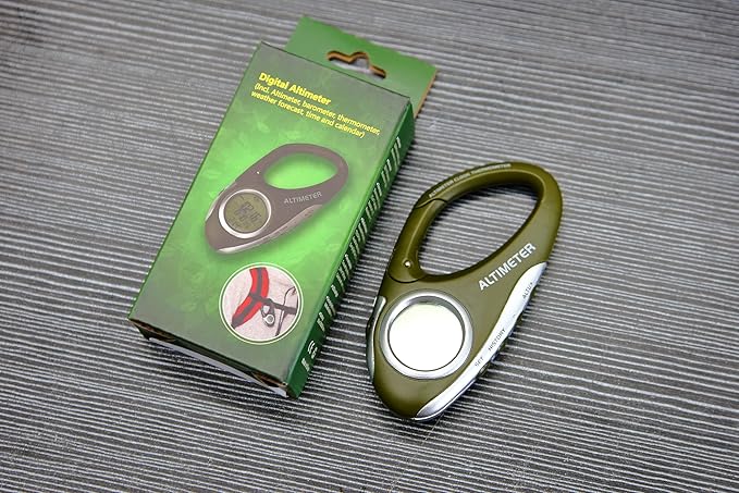 Digital Altimeter Portable Compass with Weather Forecast Multi Function Altimeter Barometer for Hiking, Camping, RVs and Outdoor Activities